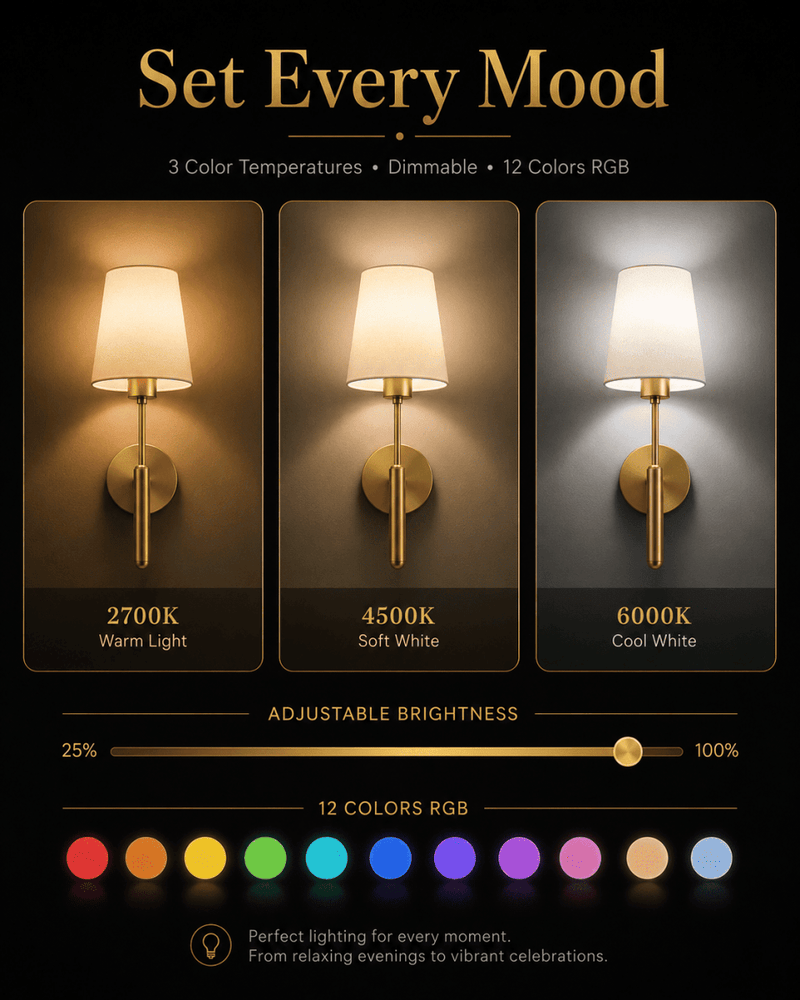 LumaSconce light temperature and color modes