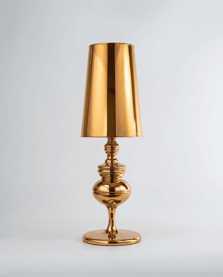 NoireRoyale baroque table lamp — gold finish, studio shot