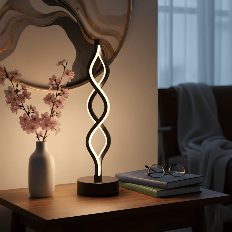 Spira Glow lamp on a bedside table