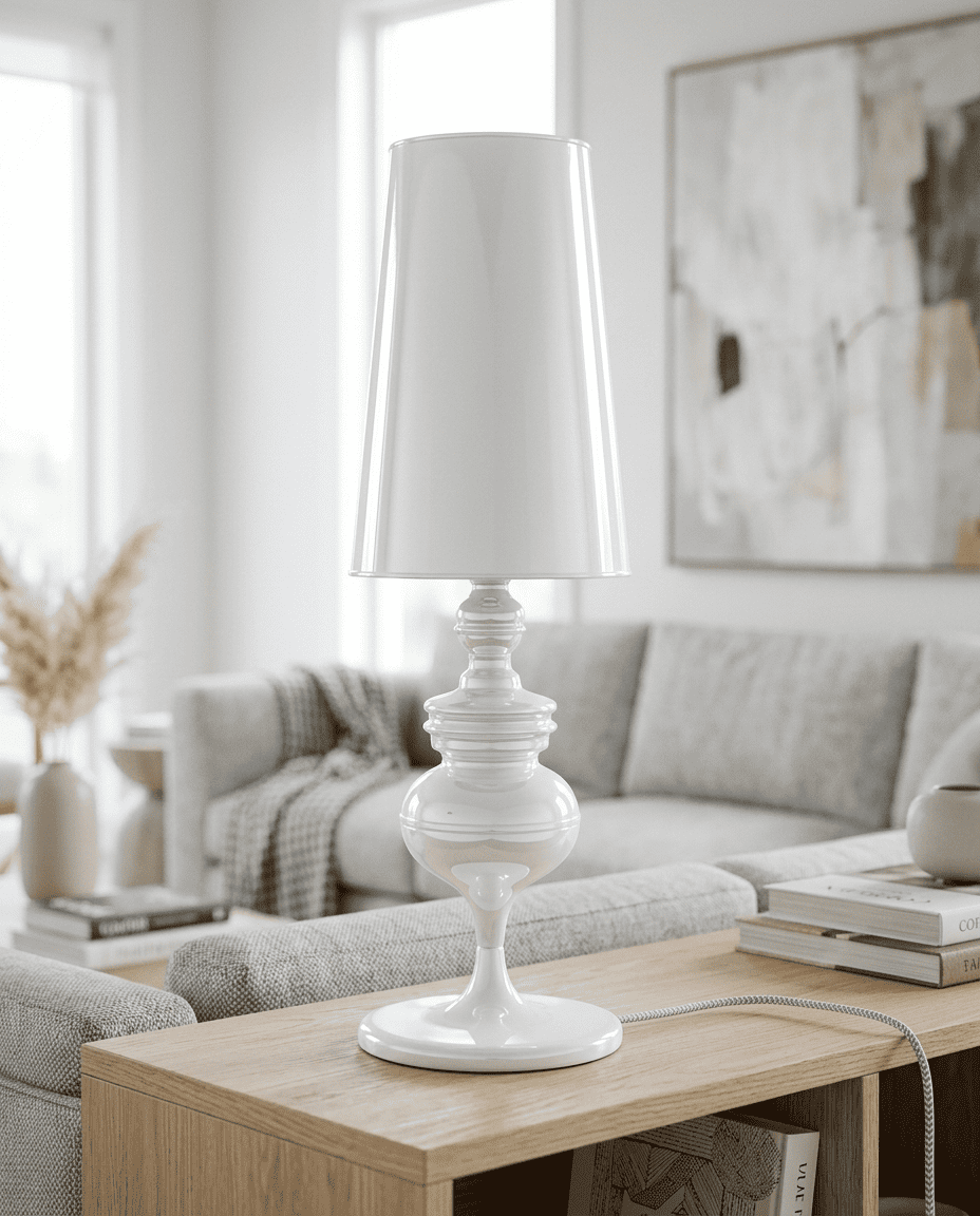 NoireRoyale white lamp in daylight living room