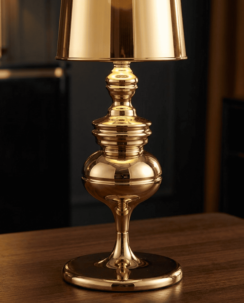 NoireRoyale lamp glowing in dark interior